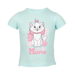 T-shirt à manches courtes pour enfants Disney Marie Flower Cat, haut 92-128 cm