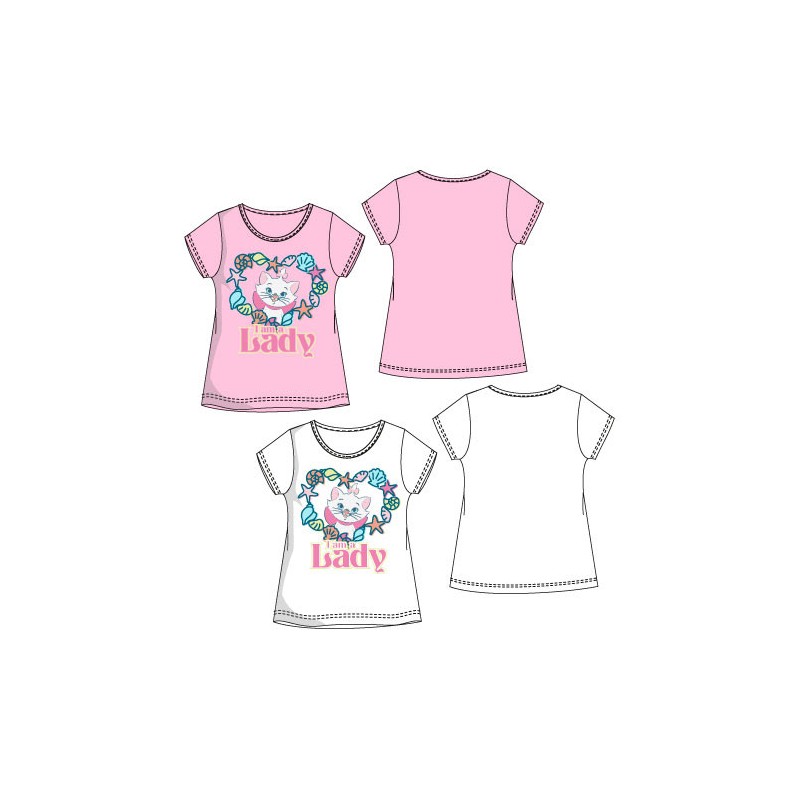 Disney Marie Lady kids' cat short-sleeve t-shirt, top 3-6 years