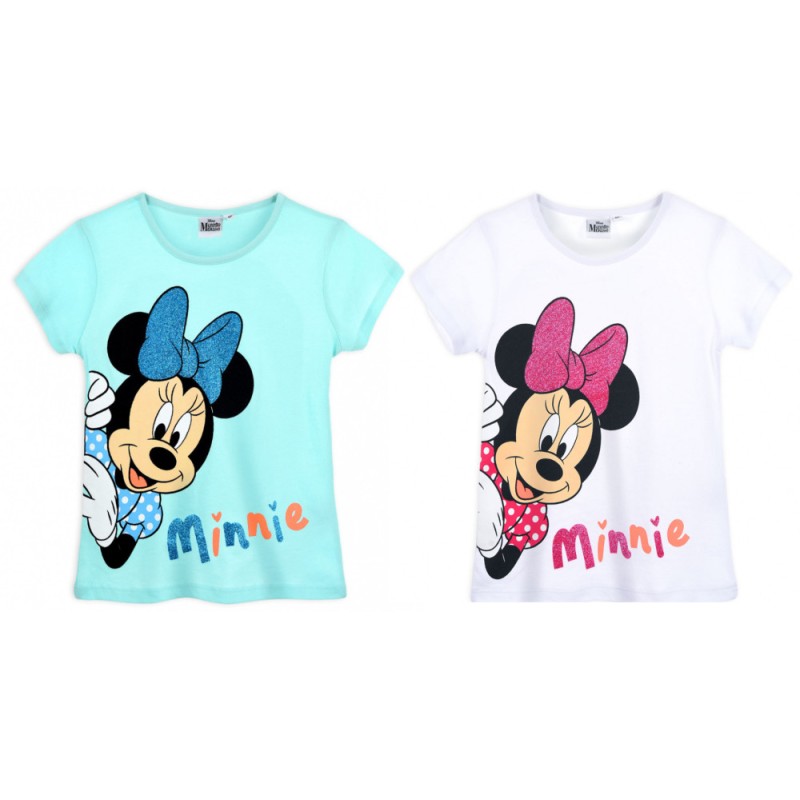 T-shirt à manches courtes Disney Minnie pour enfants, haut 3-8 ans