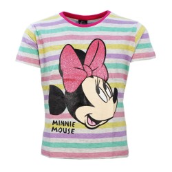 T-shirt court pour enfants Disney Minnie Strip, haut 104-134 cm