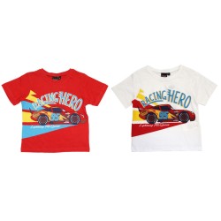 T-shirt à manches courtes Disney Cars pour enfants, haut de 3 à 8 ans