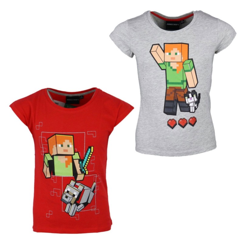 T-shirt à manches courtes Minecraft pour enfants, haut de 4 à 8 ans