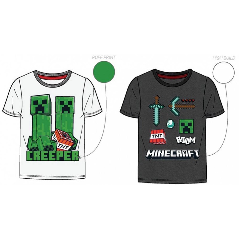 T-shirt court Minecraft pour enfants, haut 6-12 ans