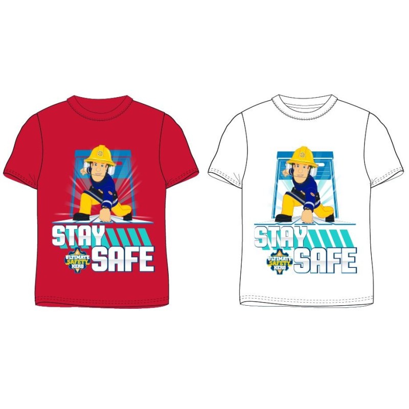 T-shirt court pour enfant Sam le pompier, haut 98-128 cm