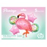 Ensemble de ballons en aluminium à motif de flamant rose avec 5 pièces