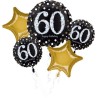 Ensemble de 5 ballons en aluminium « Joyeux anniversaire 60 »