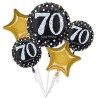 Ensemble de 5 ballons en aluminium « Joyeux anniversaire 70 »