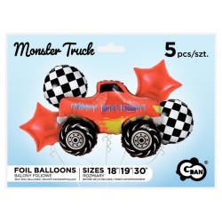 Vehicle Monster Truck foil balloon 5-piece set