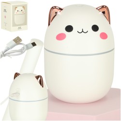 Humidificateur d'air diffuseur d'huile kitty blanc RGB

