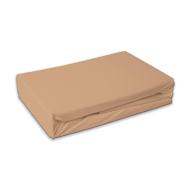 Drap housse éponge beige 90x200 cm