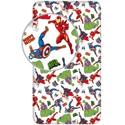 Avengers White fitted sheet 90x200 cm