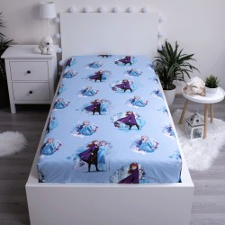 Drap housse Disney Frozen Blue Leaves 90*200 cm