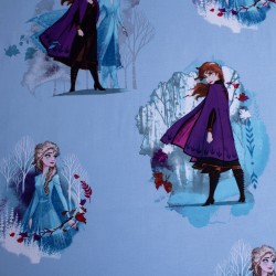 Drap housse Disney Frozen Blue Leaves 90*200 cm