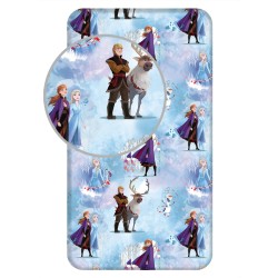 Drap-housse d'hiver bleu Disney Frozen 90x200 cm