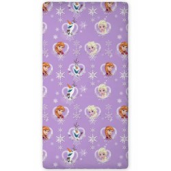 Drap housse violet Disney Frozen 90x190 cm