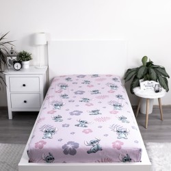 Drap-housse Disney Lilo et Stitch Rose 90x200 cm