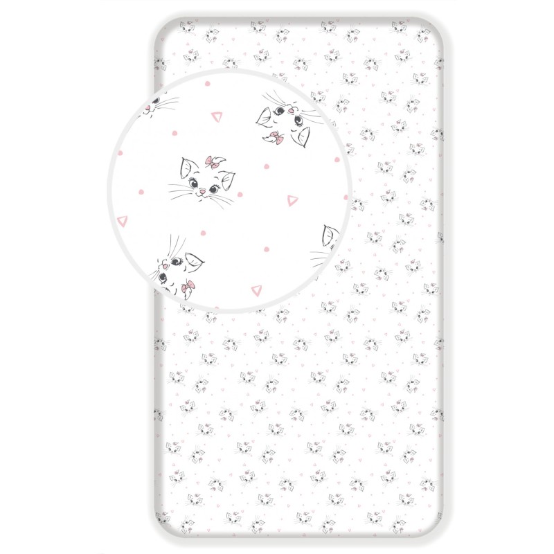 Drap housse Disney Marie Cat Dots 90x200 cm