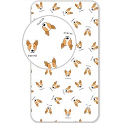 Dog Basenji fitted sheet 90x200 cm