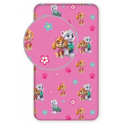 Paw Patrol Flowers fitted sheet 90x200 cm