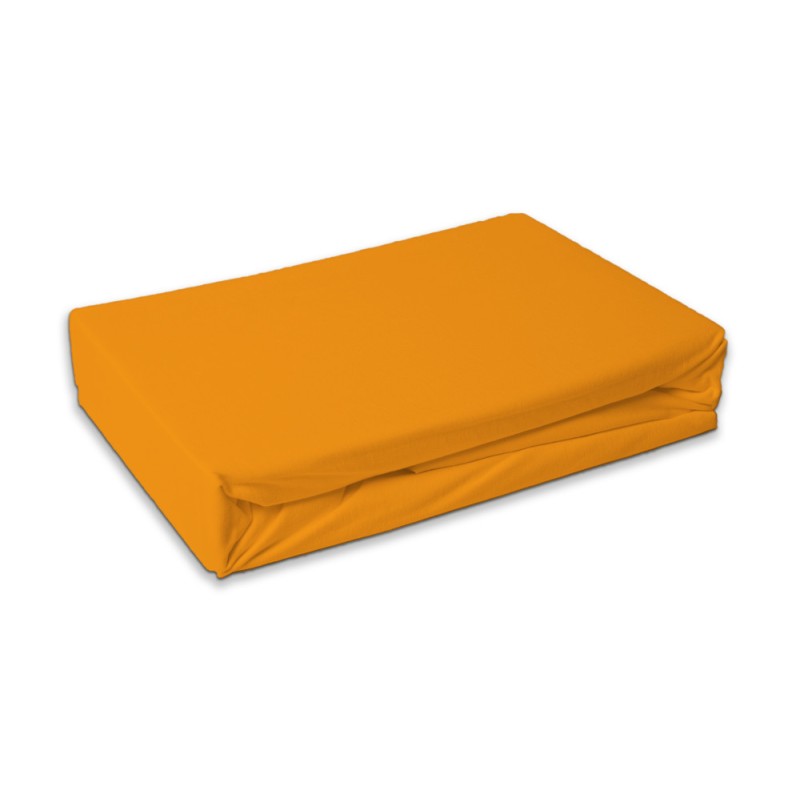 Colour Orange Orange terry fitted sheet 180x200 cm