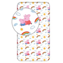 Drap housse Peppa Pig Rainbow 90x200 cm