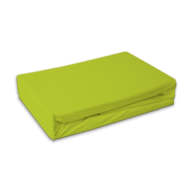 Drap housse éponge couleur vert citron 180x200 cm