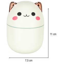 Humidificateur d'air diffuseur d'huile kitty blanc RGB
