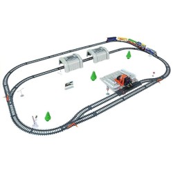 Circuit train électrique 549 cm 4 voitures Voie ferrée