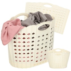 Panier à linge organisateur de salle de bain pliant blanc
