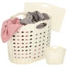Panier à linge organisateur de salle de bain pliant blanc