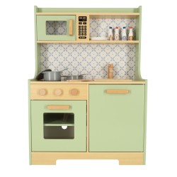 Cuisine en bois MDF menthe pour enfants / accessoires 