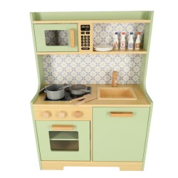 Cuisine en bois MDF menthe pour enfants / accessoires 