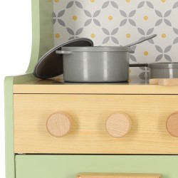 Cuisine en bois MDF menthe pour enfants / accessoires 