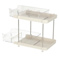 Organisateur pour bureau salle de bain cuisine acrylique à deux niveaux
