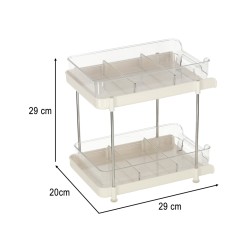 Organisateur pour bureau salle de bain cuisine acrylique à deux niveaux