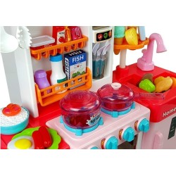 Cuisine pour enfant musicale avec lumières et son Ustensiles de cuisine Accessoires Rose