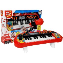 Clavier Piano 24 Touches USB Microphone Rouge