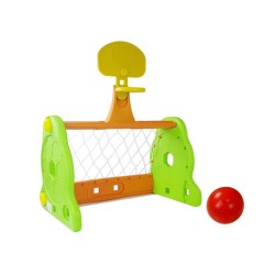 Cage de Football Basketball 2en1 Pour Enfants Vert Orange