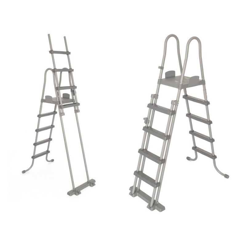BESTWAY Echelle De Sécurité 2 X 4 Marches - Avec Plateforme - Pour Piscine Hauteur 132 Cm BESTWAY Echelle De Sécurité 2 X 4 Marches - Avec Plateforme - Pour Piscine Hauteur 132 Cm