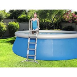 BESTWAY Echelle De Sécurité 2 X 4 Marches - Avec Plateforme - Pour Piscine Hauteur 132 Cm